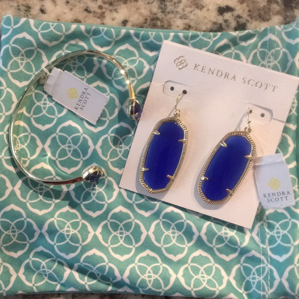 Kendra Scott- royal blue: bracelet & earrings